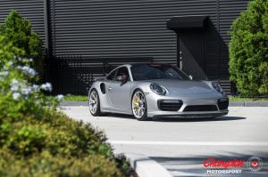 2017 Porsche 911 Turbo S Silver by Champion Motorsport on Vossen Wheels (RS74)